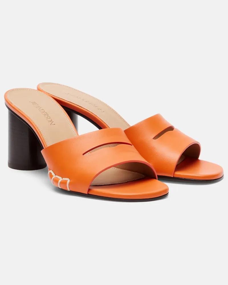 J.W.Anderson Pantoletten Loafer aus Leder Orange