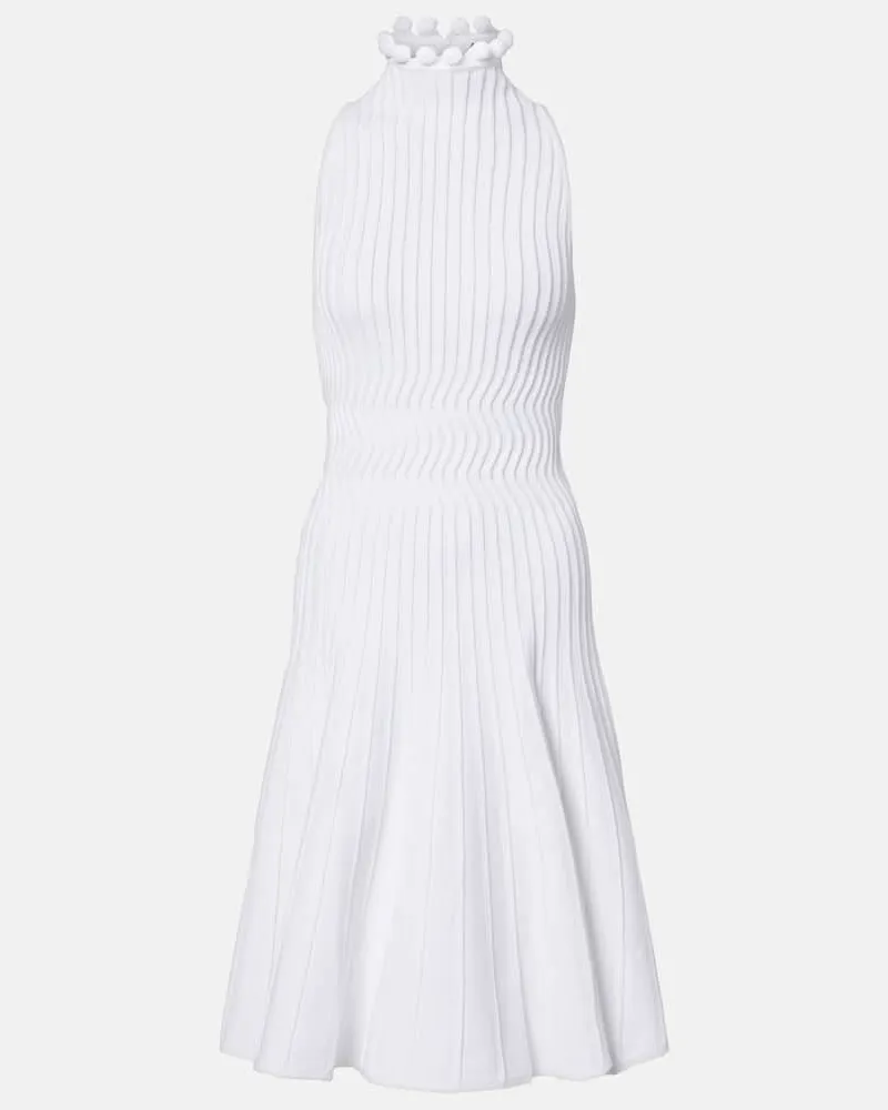 Alaïa Alaïa Midikleid aus Rippstrick Weiß