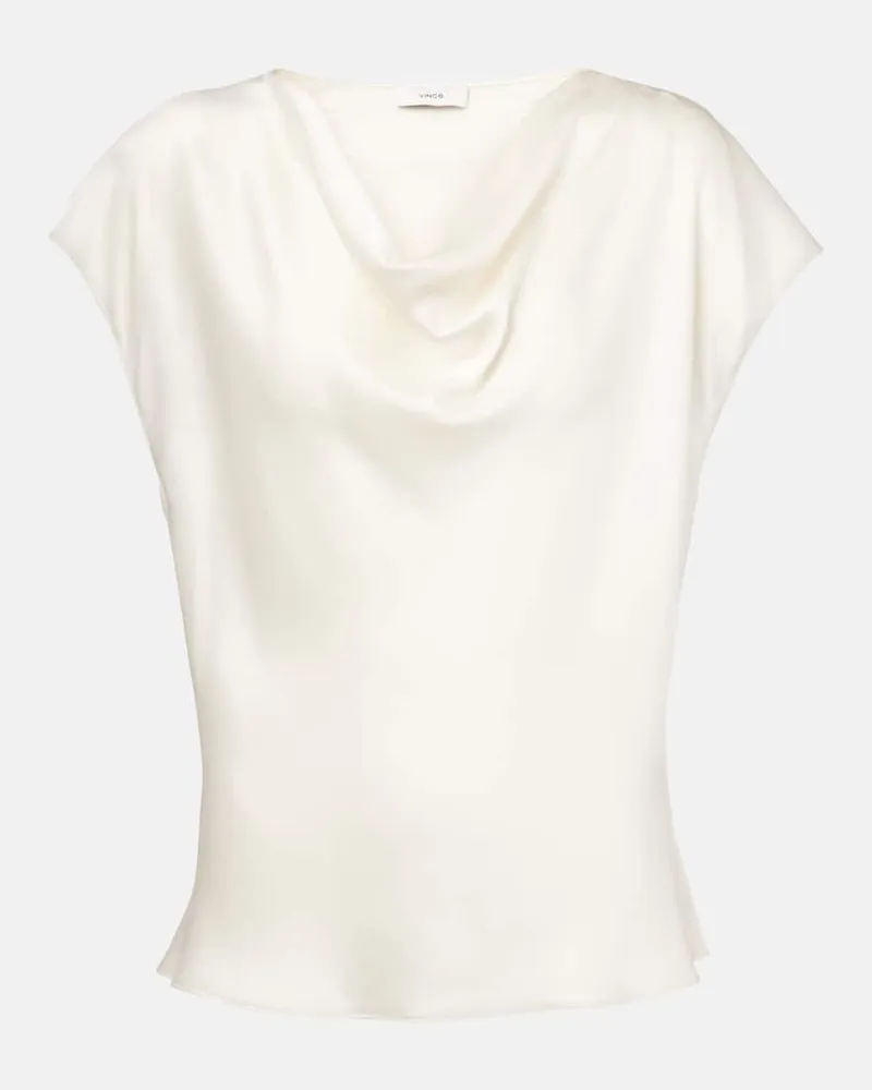 Vince Top aus Seidensatin Weiß