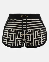 Balmain Shorts Monogram aus einem Wollgemisch Multicolor