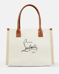 Christian Louboutin Shopper Nastroloubi Large aus Canvas Nude