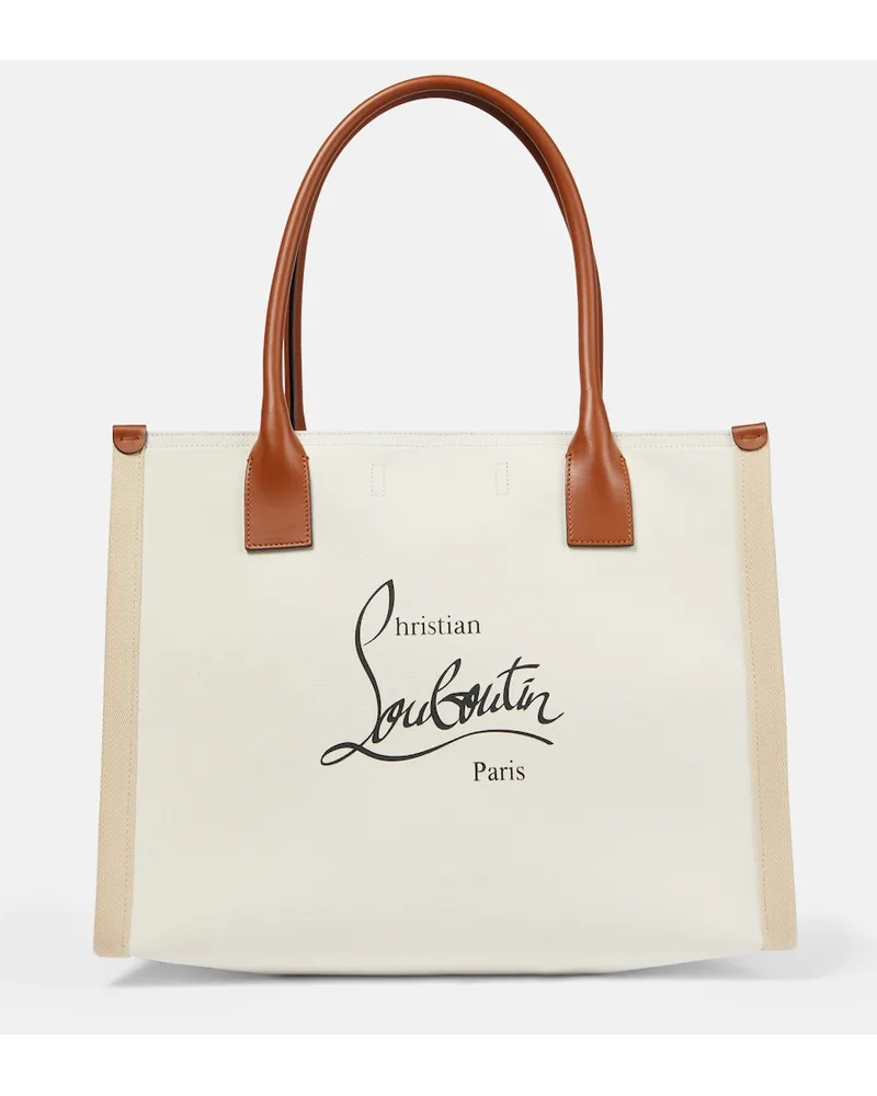 Christian Louboutin Shopper Nastroloubi Large aus Canvas Nude