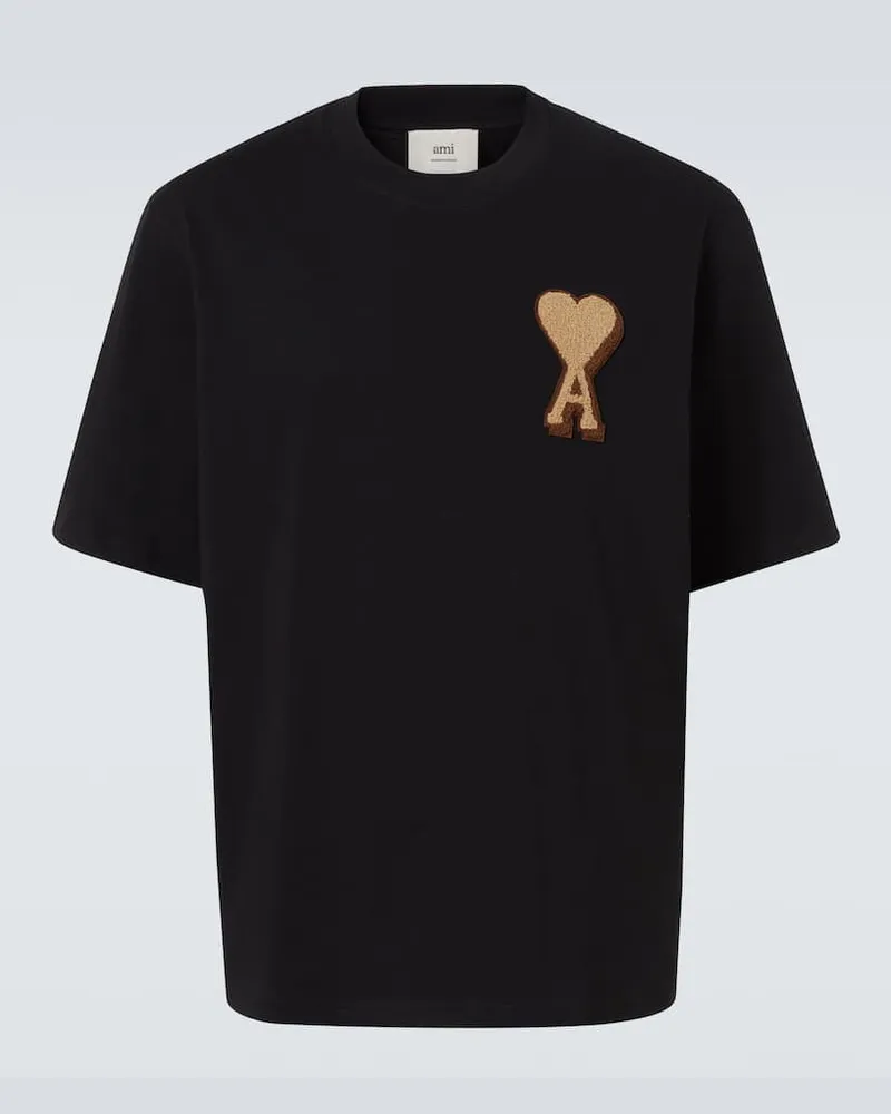 AMI Paris T-Shirt Ami de Cœur aus Baumwolle Schwarz