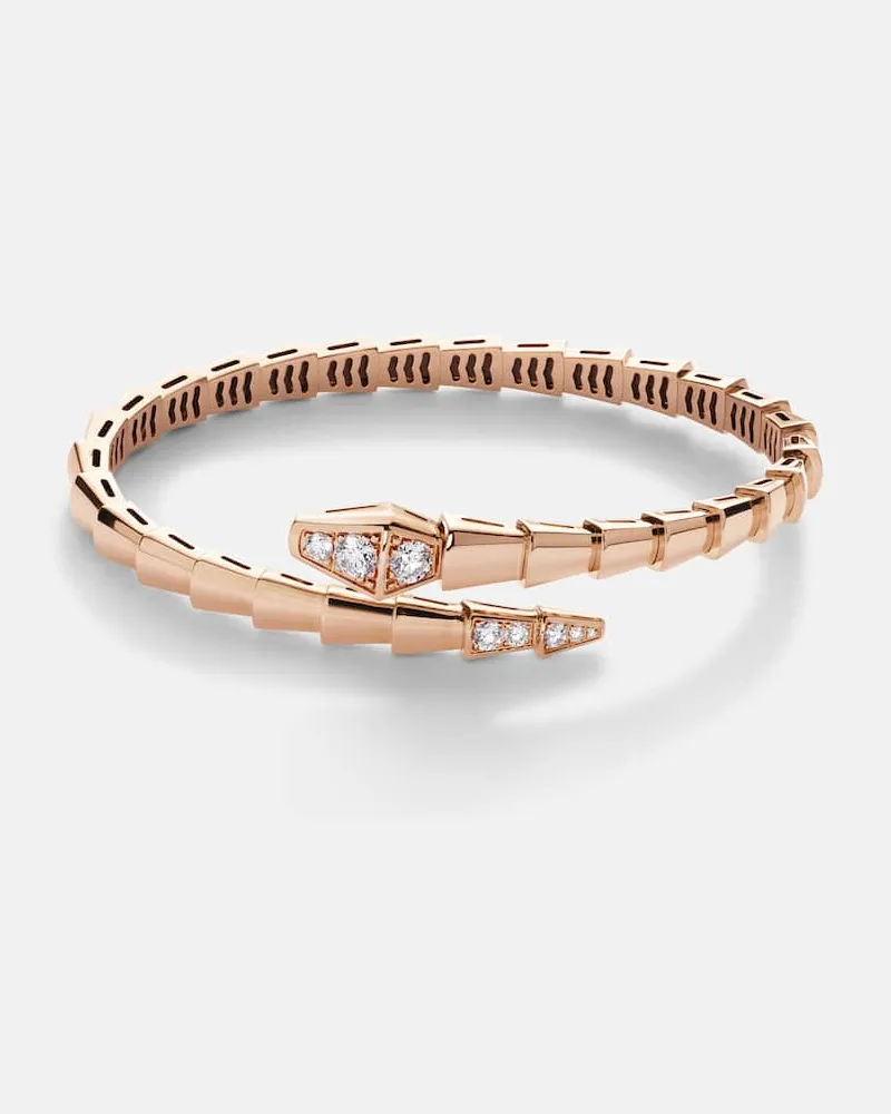 Bulgari Armreif Serpenti Viper aus 18kt Roségold mit Diamanten Gold