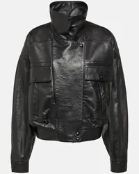 Saint Laurent Bomberjacke aus Leder Schwarz