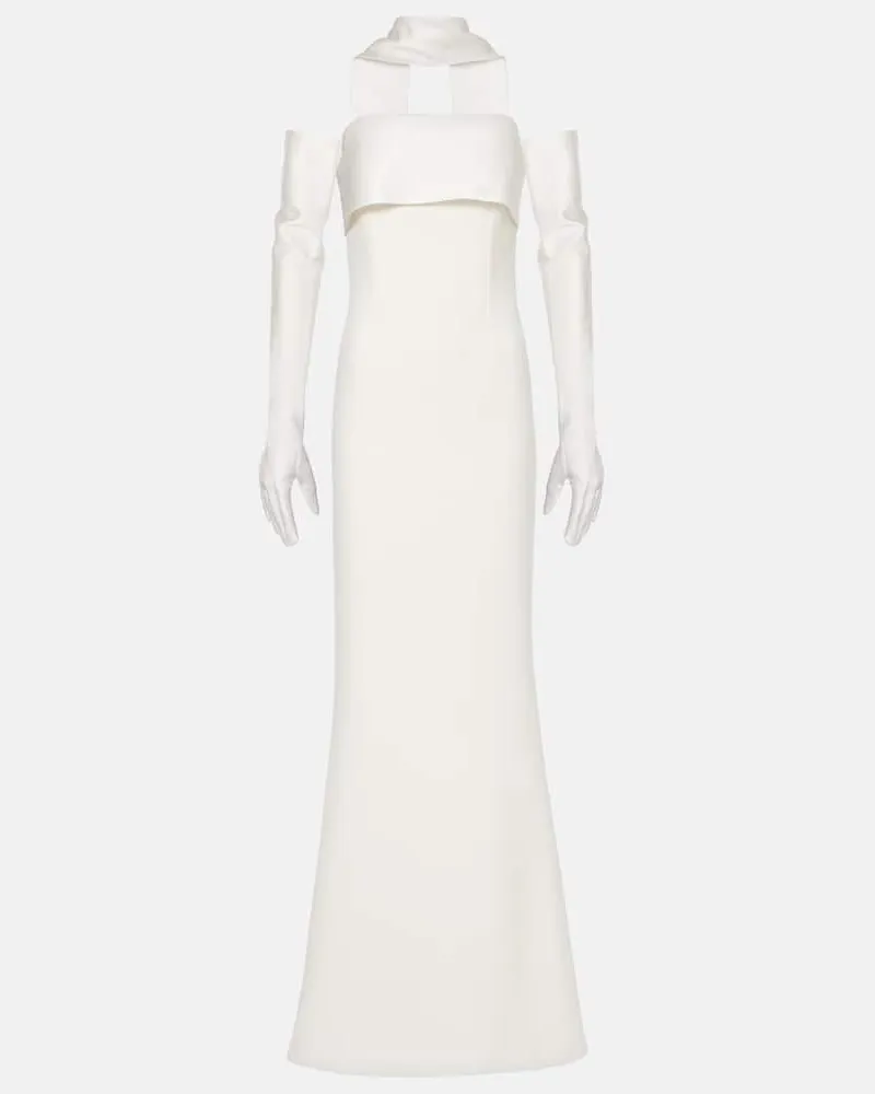Safiyaa Robe Roshana aus Crêpe Weiß