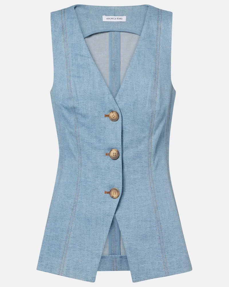 Veronica Beard Weste Avalina aus Denim Blau