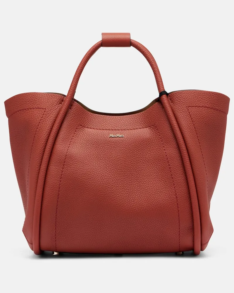 Max Mara Tote Bag Marine Small aus Leder Braun