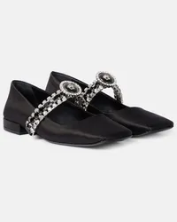 Versace Ballerinas Medusa '95 aus Satin mit Kristallen Schwarz