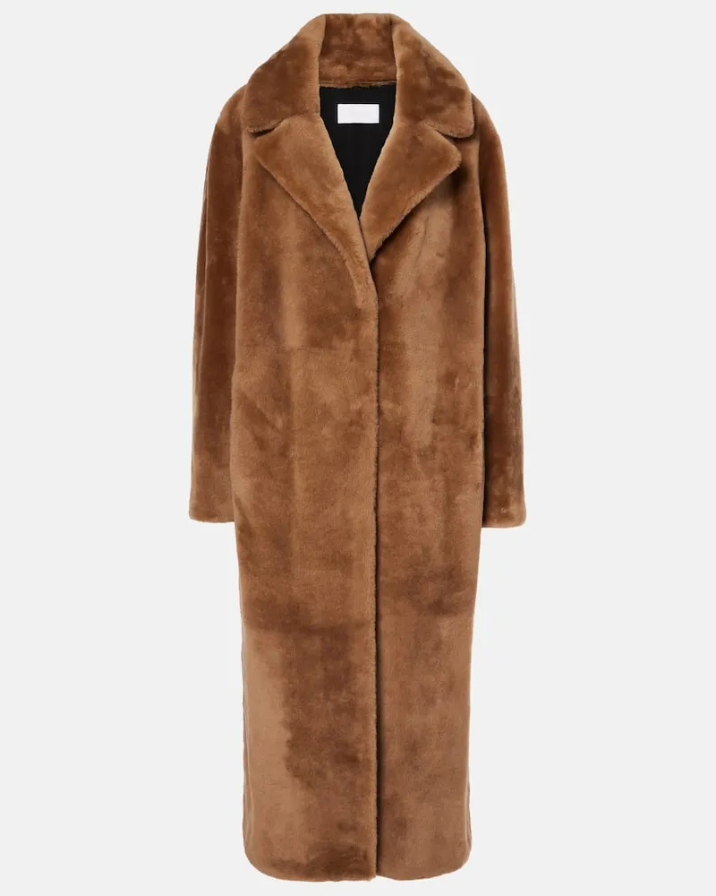 Yves Salomon Mantel aus Shearling Braun