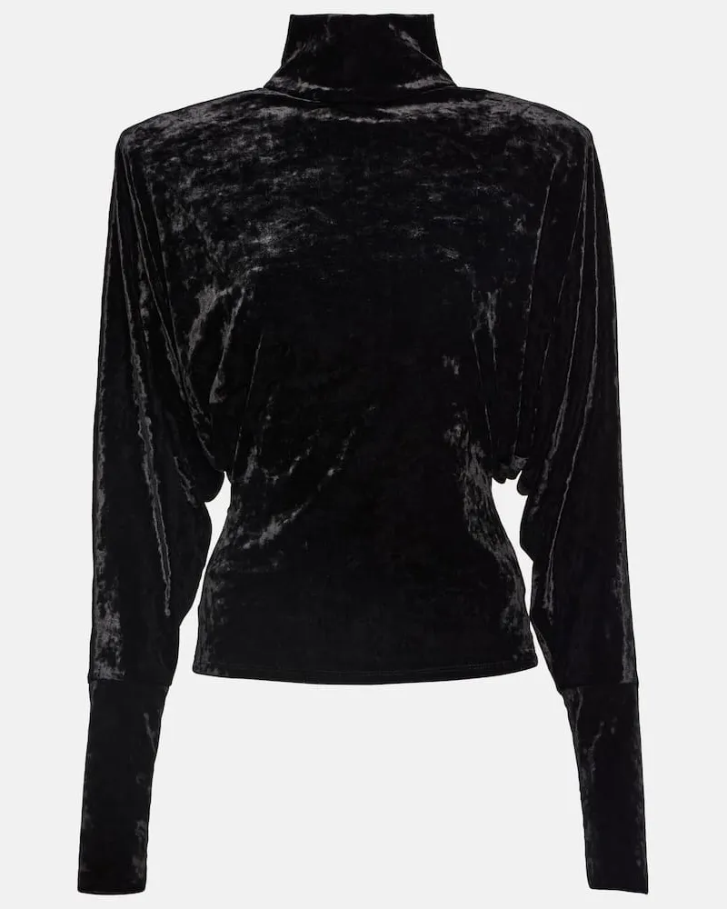 Alexandre Vauthier Top aus Samt Schwarz