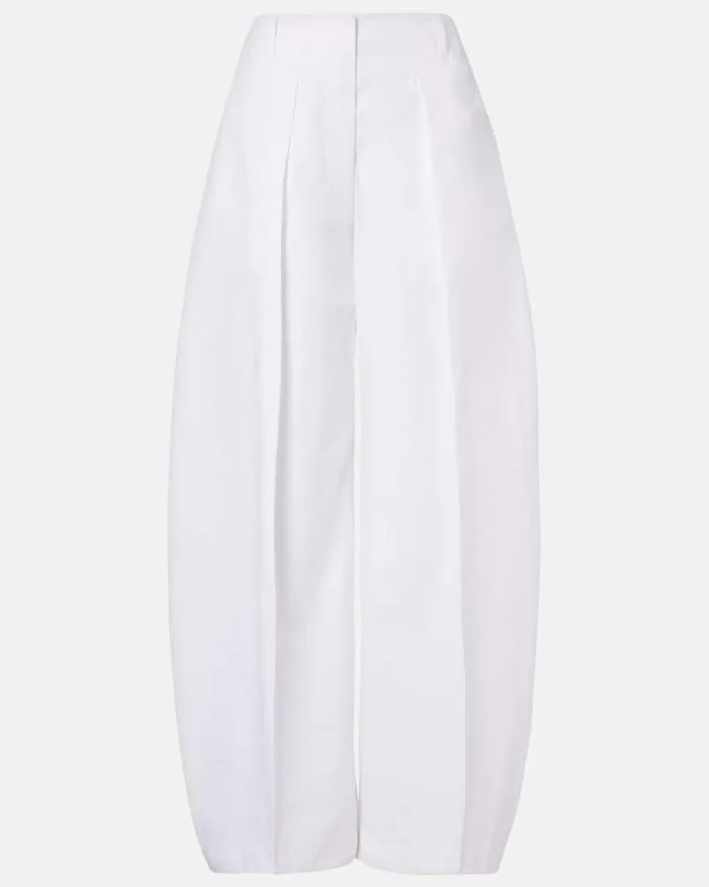 Jacquemus Weite Hose Oval aus Baumwolle Weiß