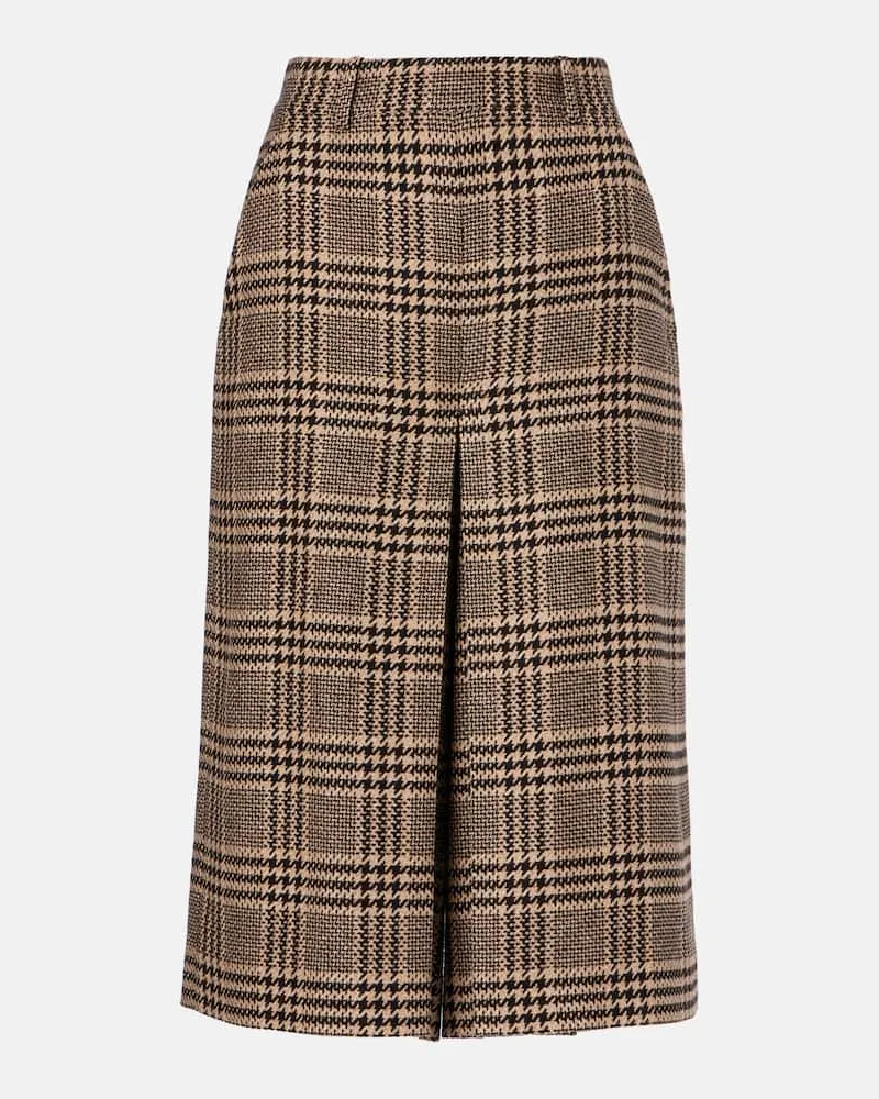 Saint Laurent Culottes aus Seide und Kaschmir Beige