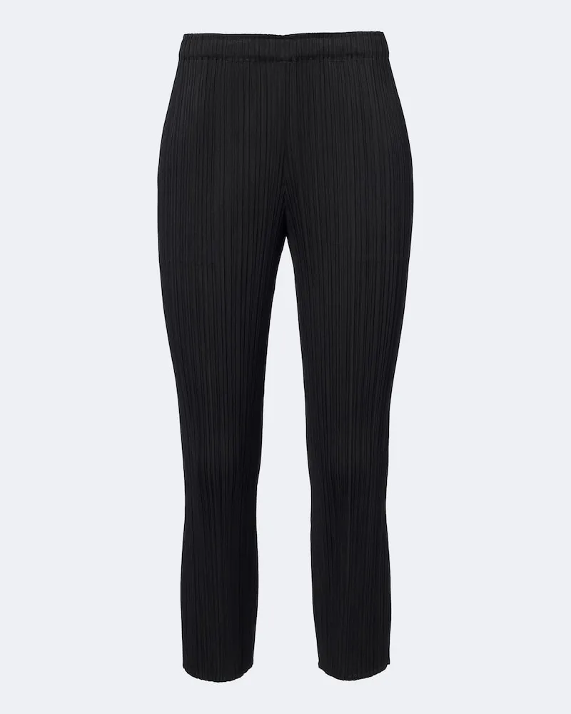 Issey Miyake Cropped Slim Hose Basics Schwarz