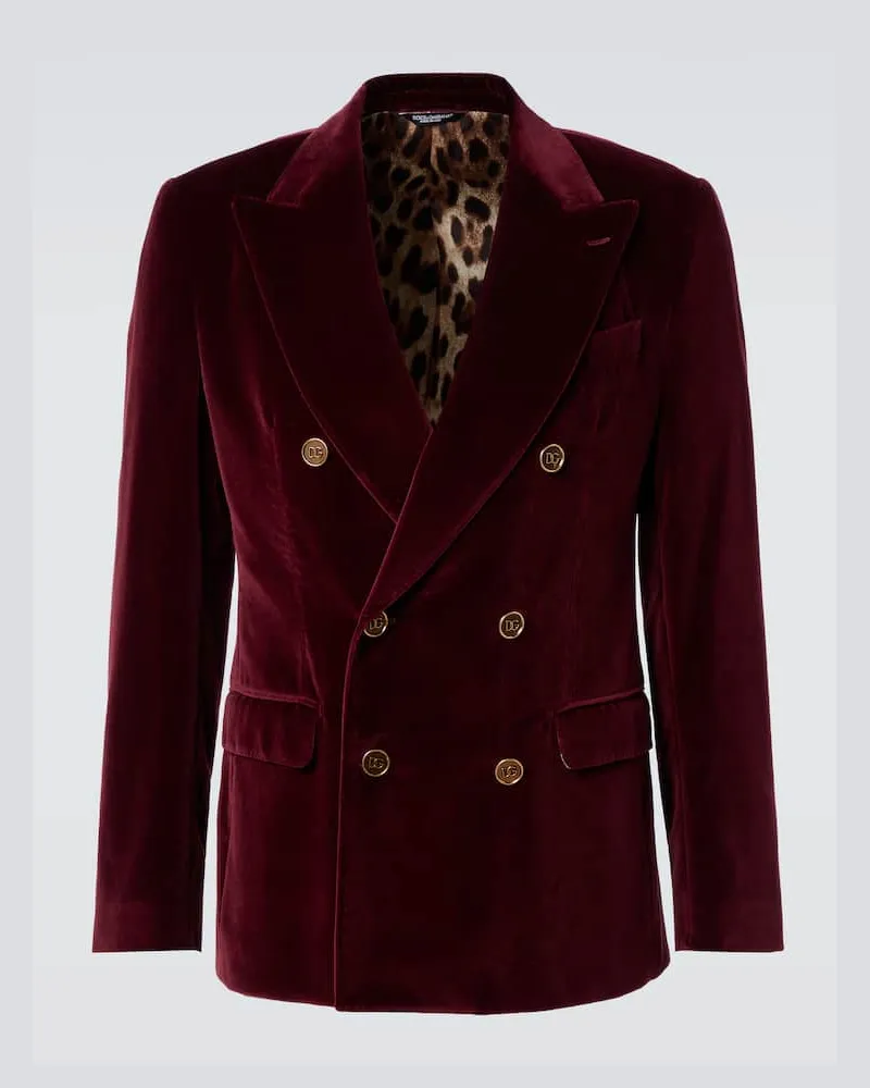 Dolce & Gabbana Blazer Sicilia aus Samt Burgunderrot