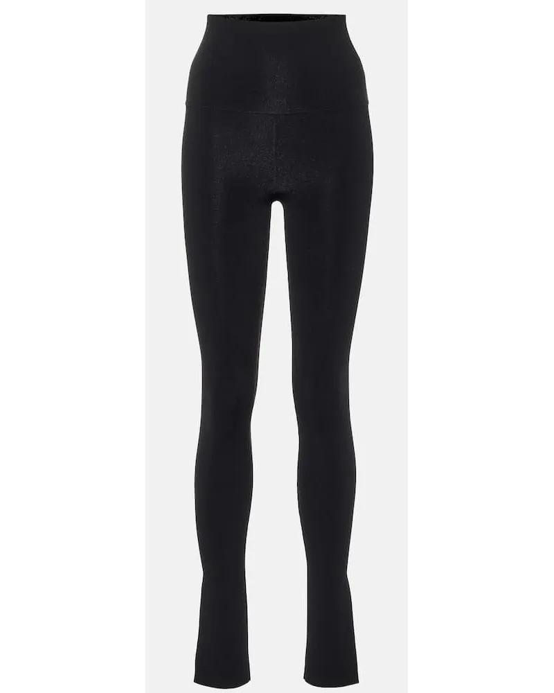 KHAITE High-Rise Leggings Roonie aus Jersey Schwarz
