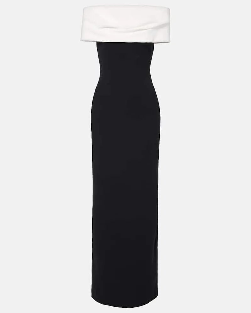 Solace London Robe Eva aus Crêpe Schwarz
