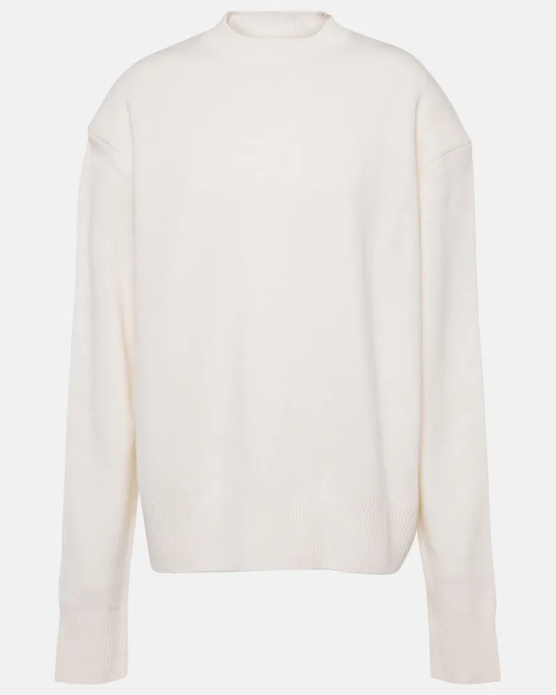 FRANKIE Shop Pullover Rafaela aus Wolle und Kaschmir Weiß