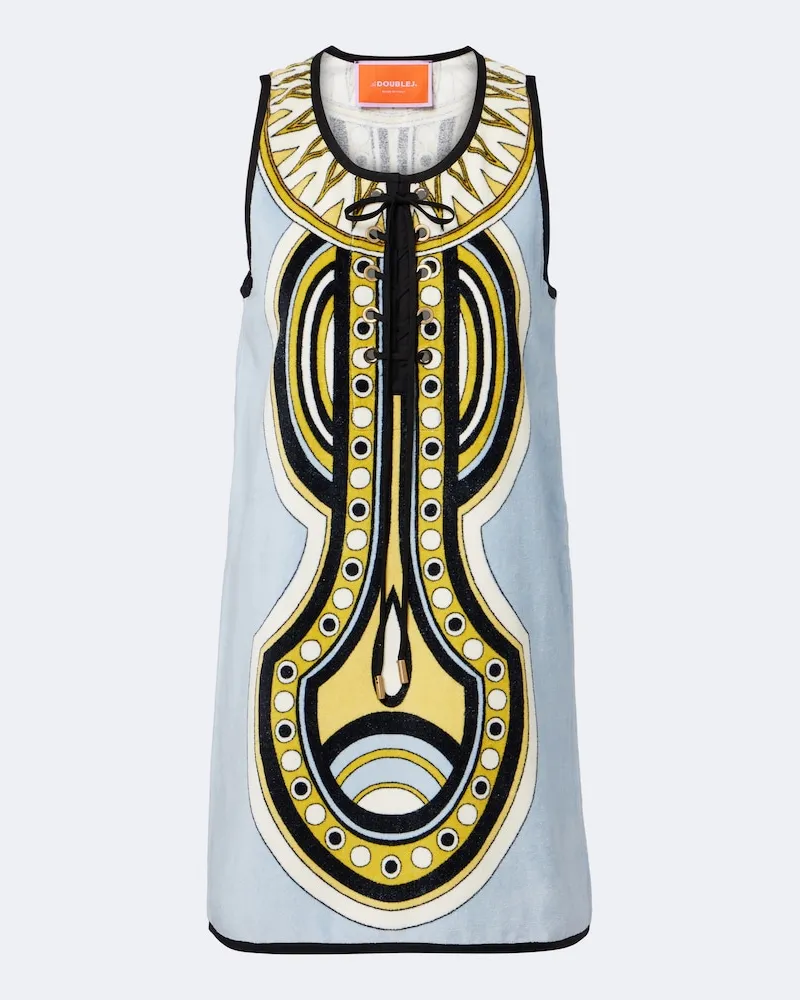 La DoubleJ Minikleid Totem aus Baumwolle Multicolor
