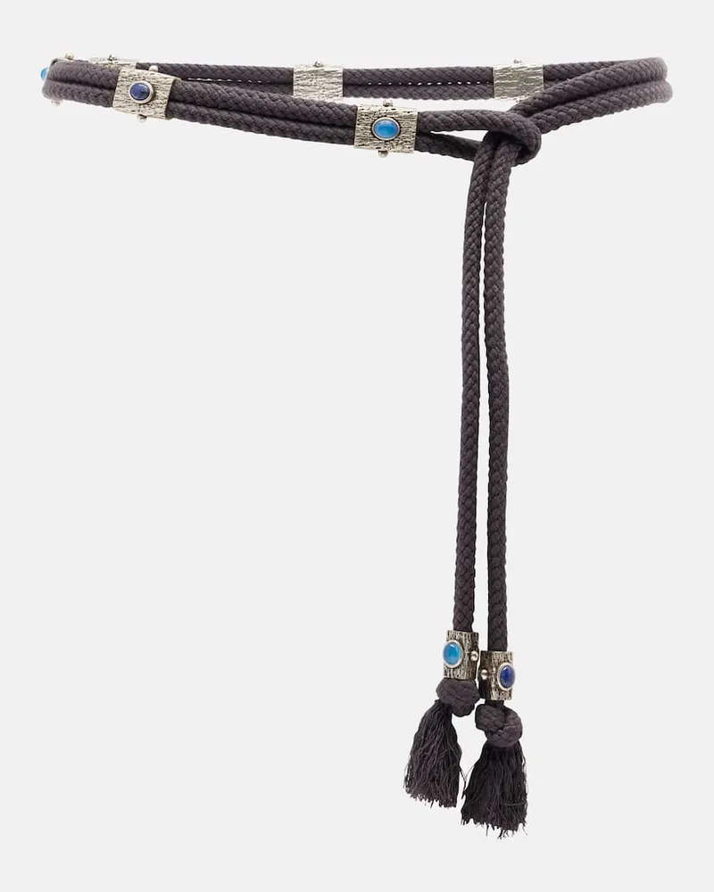 Isabel Marant Verzierter Gürtel Aleea aus Baumwolle Schwarz