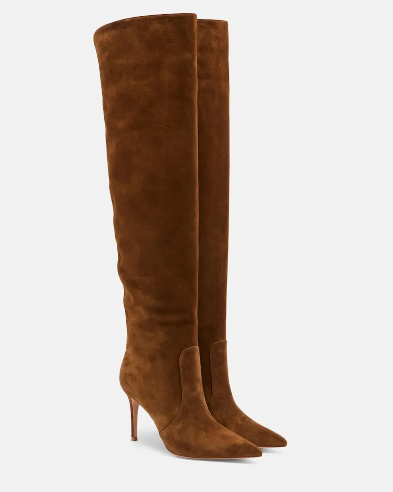 Gianvito Rossi Stiefel Hansen aus Veloursleder Braun