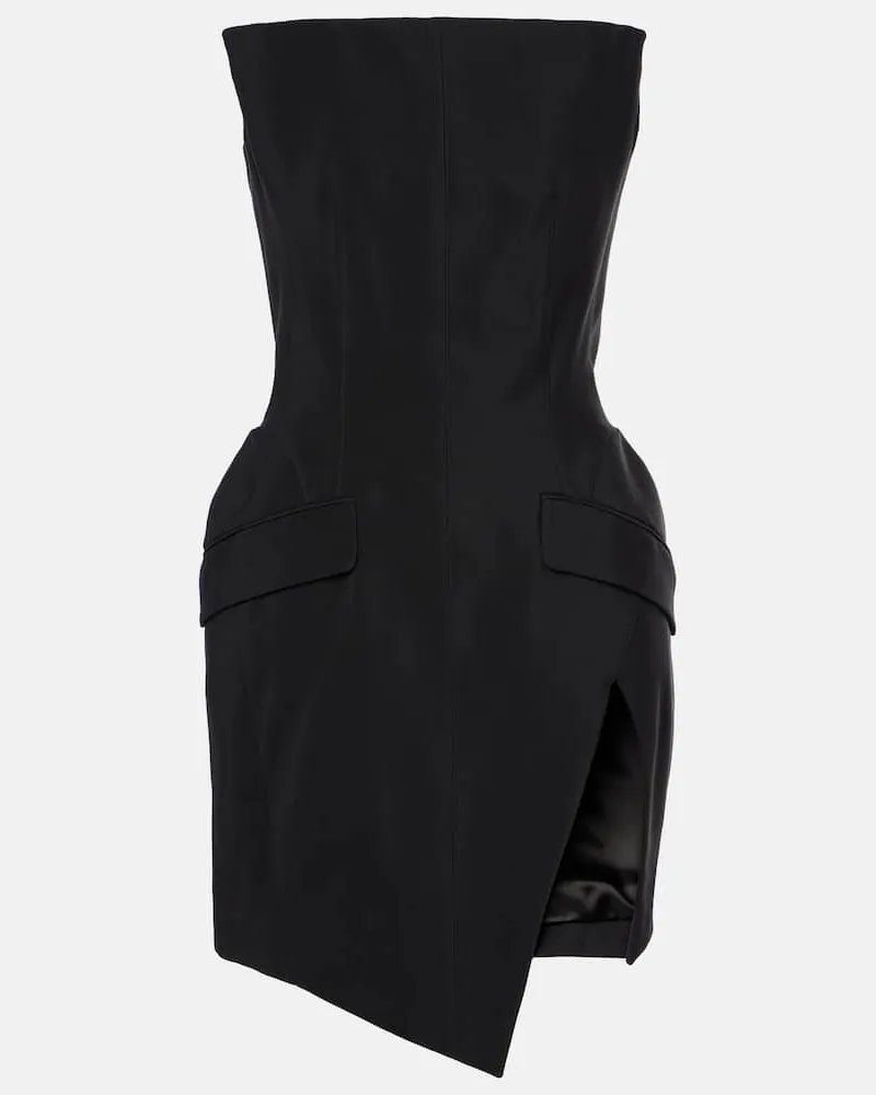Thierry Mugler Bustier-Kleid aus Crêpe Schwarz