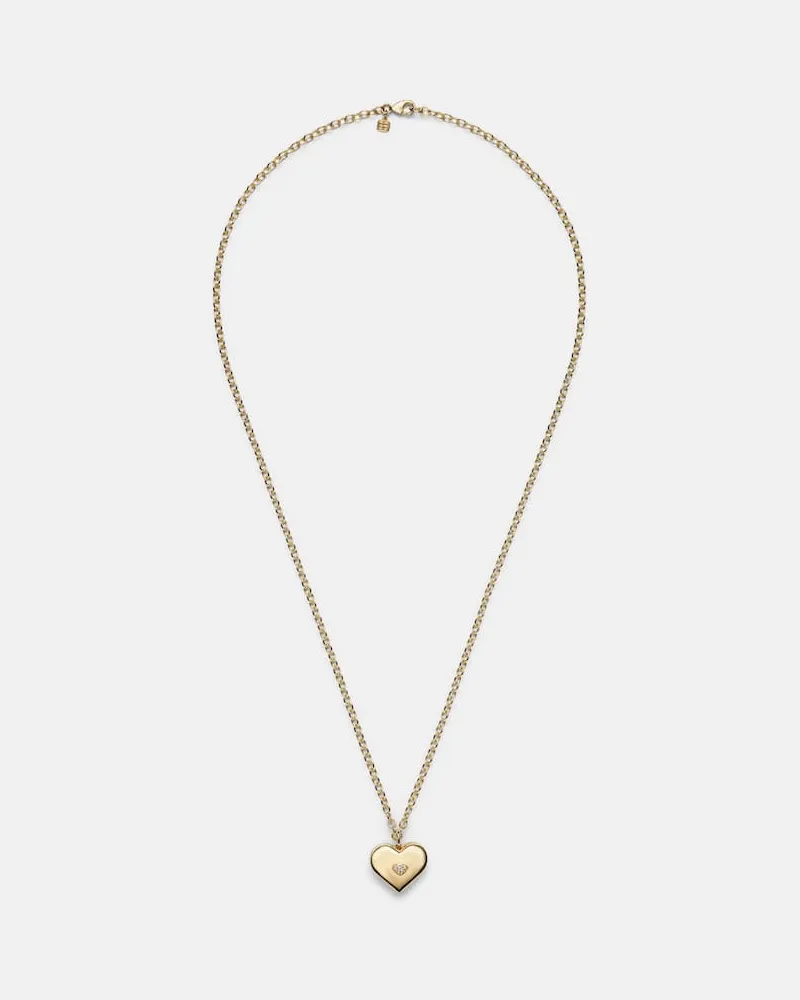 Sydney Evan Halskette Wallpaper Heart aus 14kt Gelbgold mit Diamanten Gold