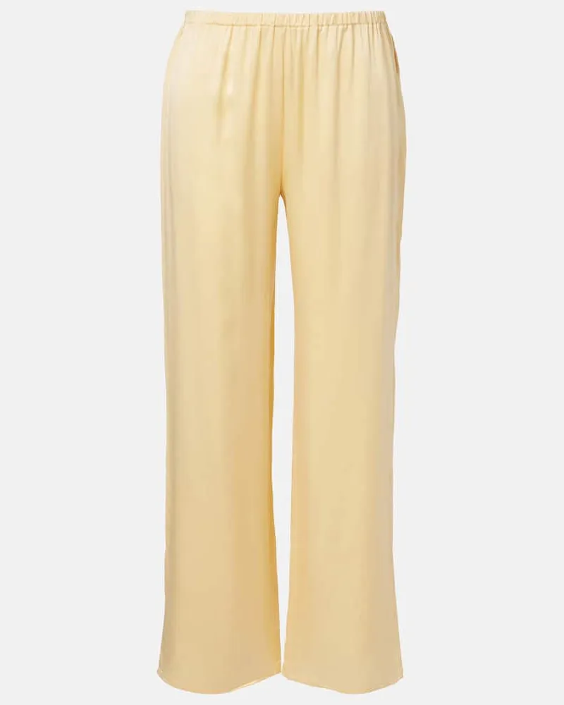 ASCENO Hose Loreto aus Seiden-Charmeuse Gelb