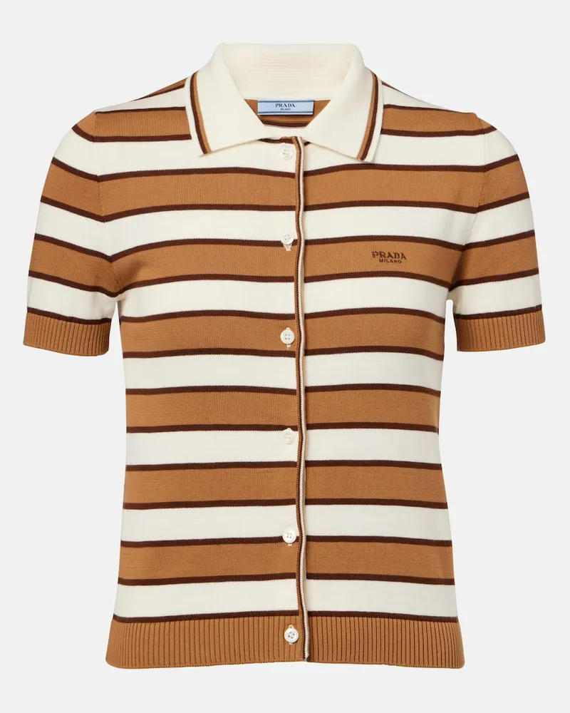 Prada Top aus Baumwolle Braun