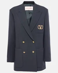 Valentino Garavani Jacke VLogo Signature aus Schurwolle Blau