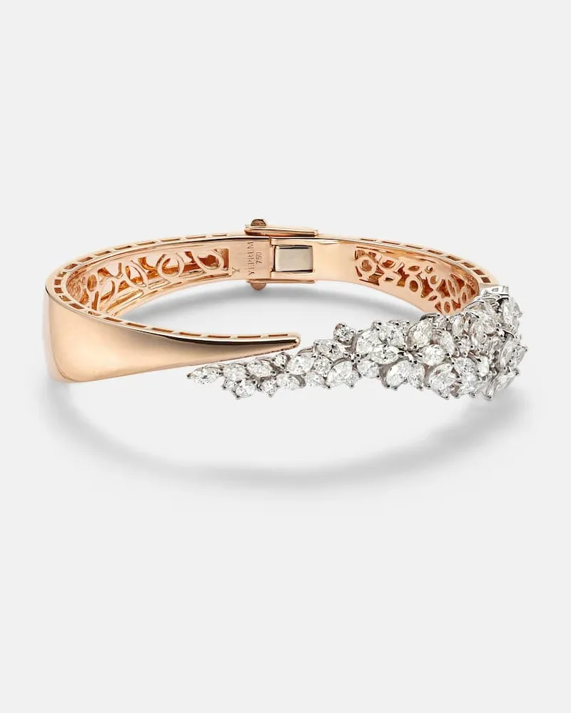 YEPREM Armreif aus 18kt Rosé- und Weißgold (750/1000) mit Diamanten Gold
