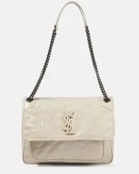 Saint Laurent Schultertasche Niki Medium aus Leder Weiss