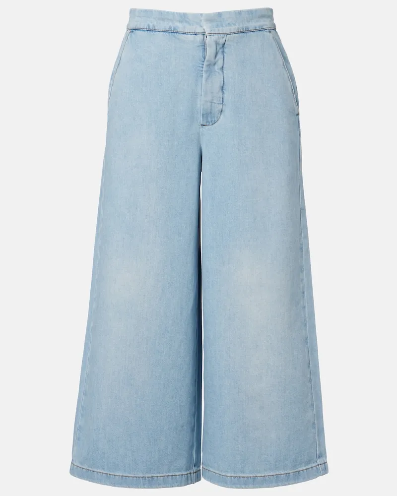 Loewe Paula's Ibiza Cropped Jeans Anagram Blau
