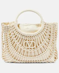 Valentino Garavani Tote AllKnots aus Leder Weiss