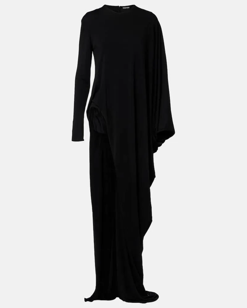Tom Ford Maxikleid aus Jersey Schwarz