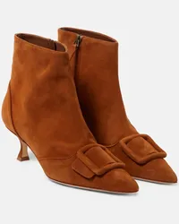 Manolo Blahnik Ankle Boots Baylow aus Veloursleder Braun