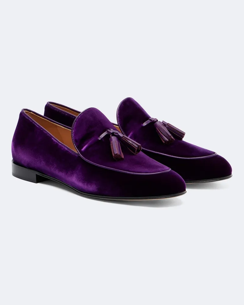 Gianvito Rossi Loafers aus Samt mit Quasten Violett