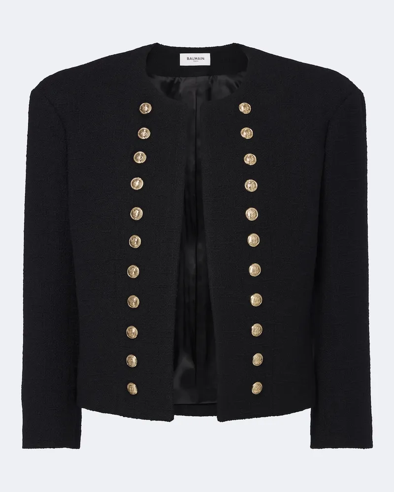 Balmain Jacke aus einem Wollgemisch Schwarz