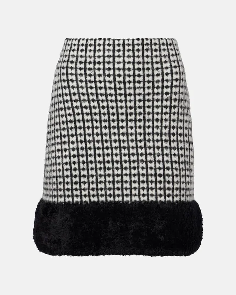 Nina Ricci Minirock mit Faux Fur Weiß