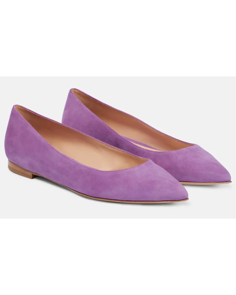 Gianvito Rossi Ballerinas Gianvito aus Veloursleder Lila