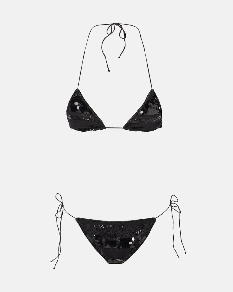 Oséree Oséree Bikini mit Pailletten Schwarz