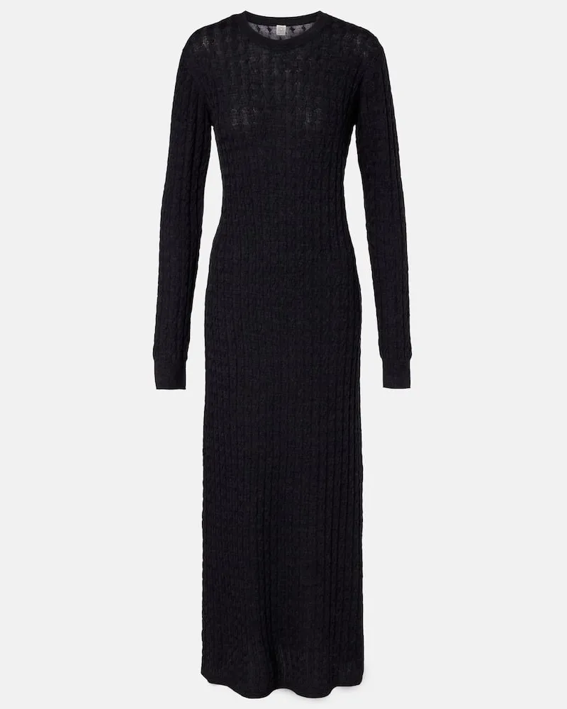 Totême Maxikleid aus Wolle Grau