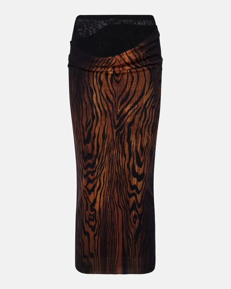 Jean Paul Gaultier Midirock Wood aus Tüll Schwarz