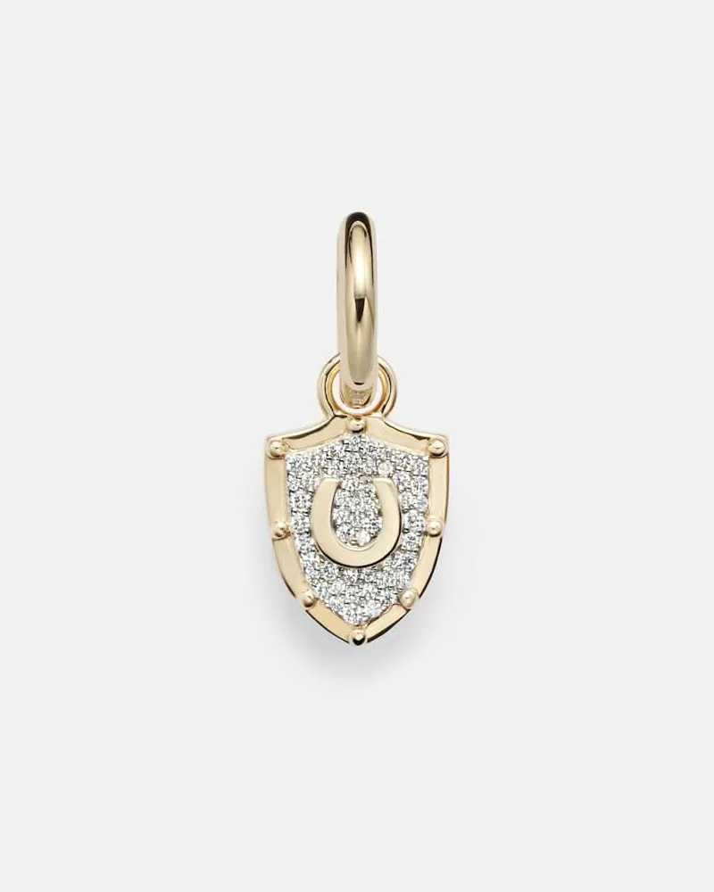 FOUNDRAE Einzelner Ohrring Protection Petite Chubby aus 18kt Gelbgold mit Diamanten Gold