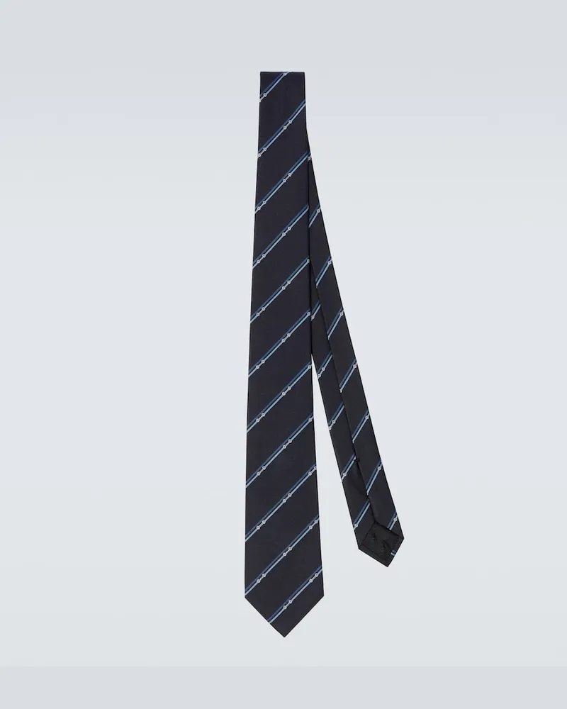 Gucci Krawatte Horsebit aus Seiden-Jacquard Blau