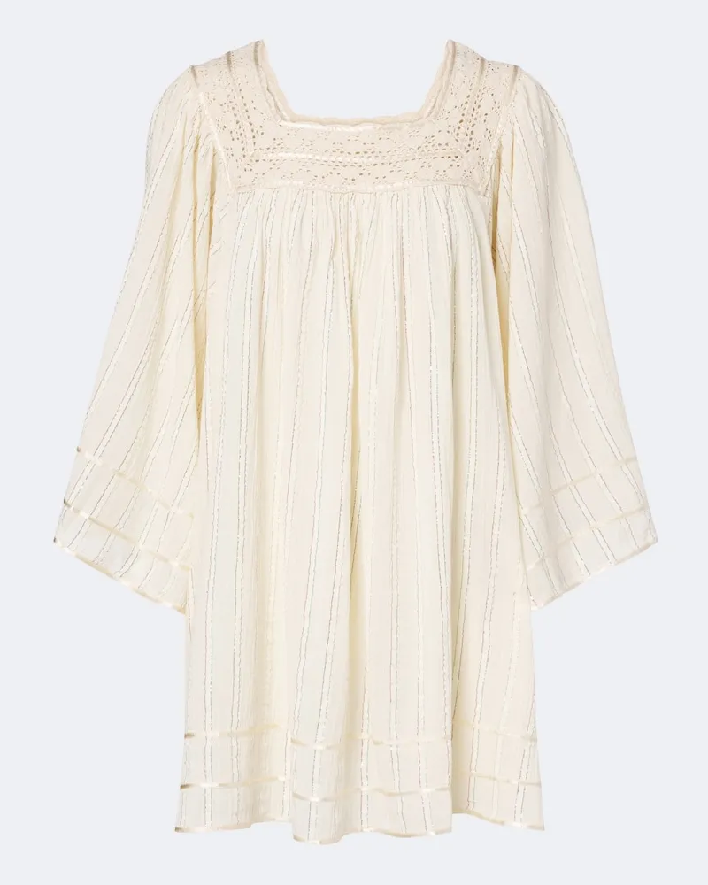 RIXO Kaftan Estele aus einem Baumwollgemisch Weiß