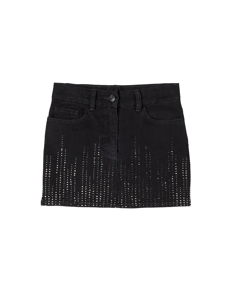 Monnalisa Verzierter Jeansrock Schwarz