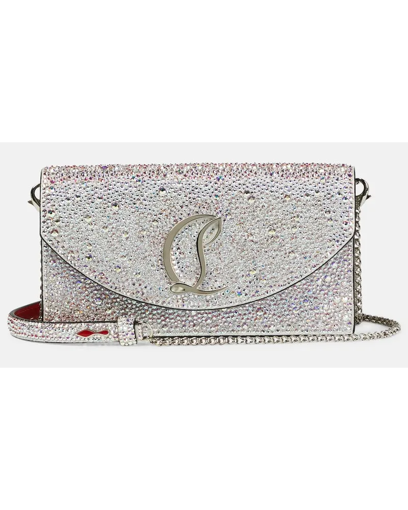 Christian Louboutin Clutch Loubi54 aus Leder mit Kristallen Multicolor