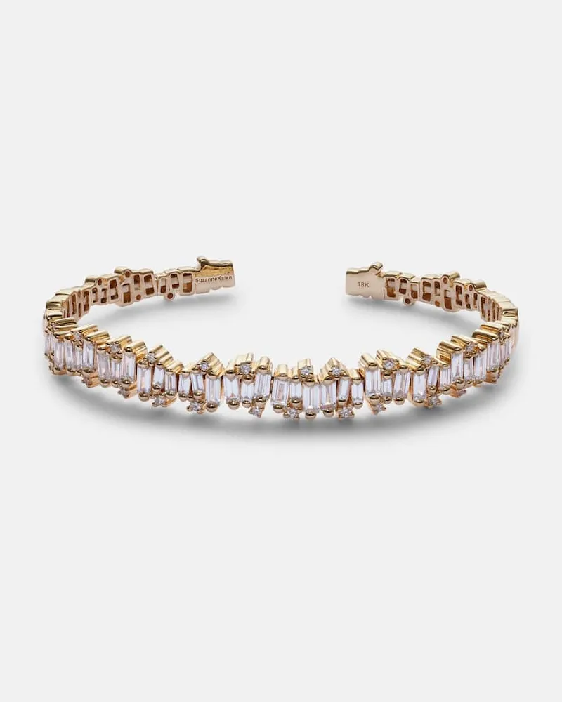 Suzanne Kalan Armreif Shimmer Audrey aus 18kt Gelbgold mit Diamanten Gold