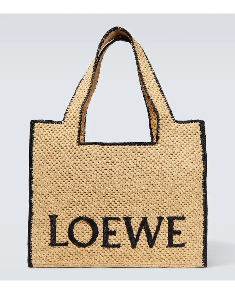 Loewe Shopper Slit Large aus Raffiabast Beige